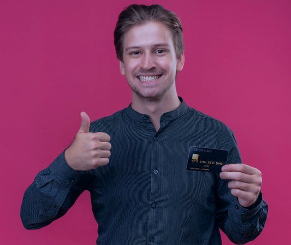 User with card